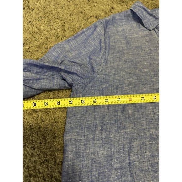NWT SIGRID OLSEN Linen Lagenlook Button Down Tunic Shirt Dress Roll Sleeve M - Picture 8 of 9
